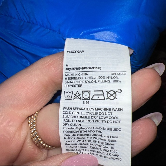 NWT Yeezy x Gap round puffer puffy blue jacket coat unisex men women medium - Picture 6 of 8